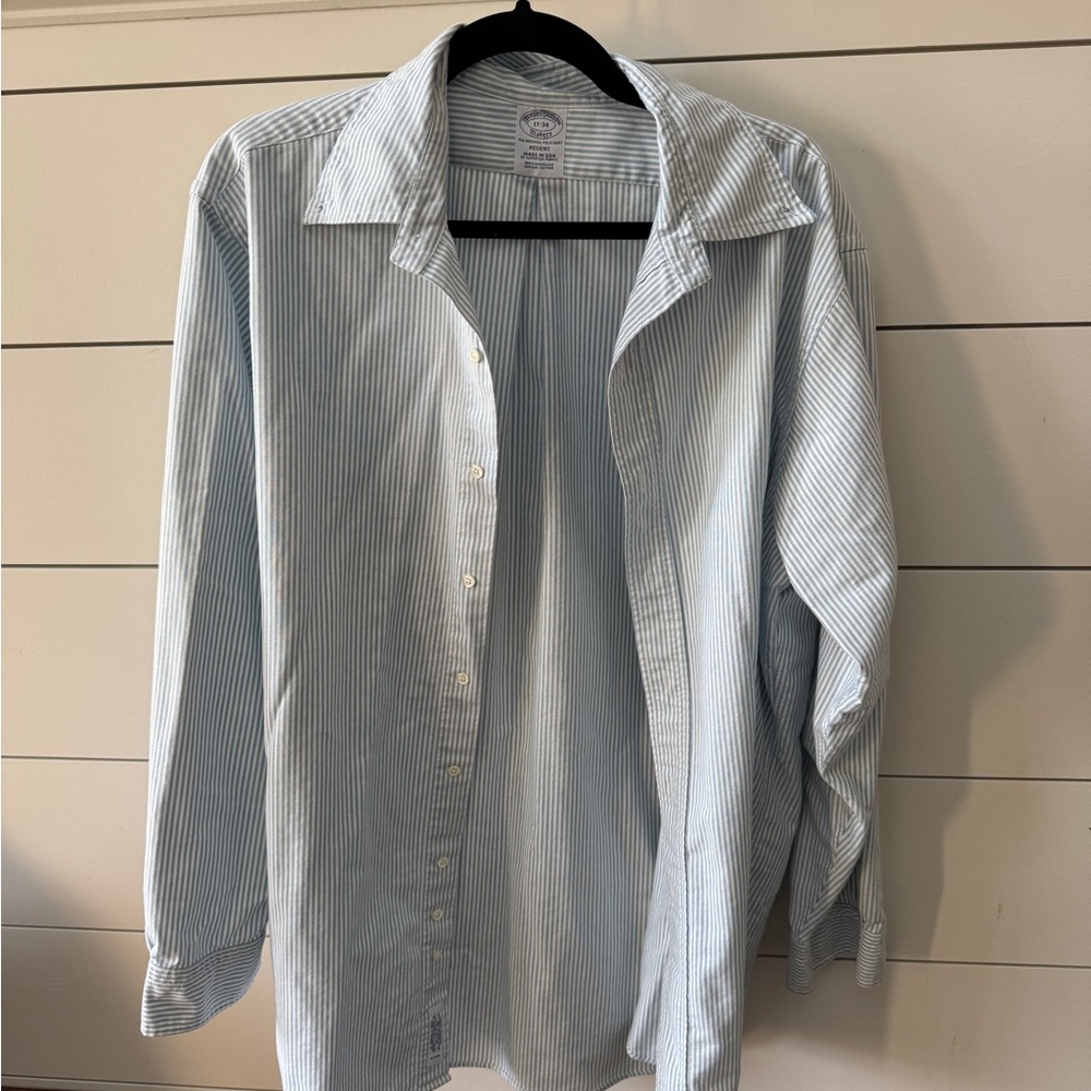 Brooks Brothers Light Blue Striped Dress Shirt